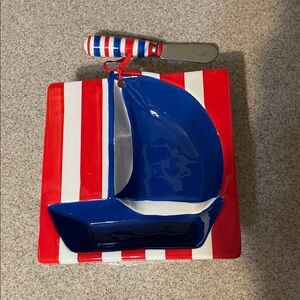 Mud Pie Sailboat Dip Bowl with Spreader